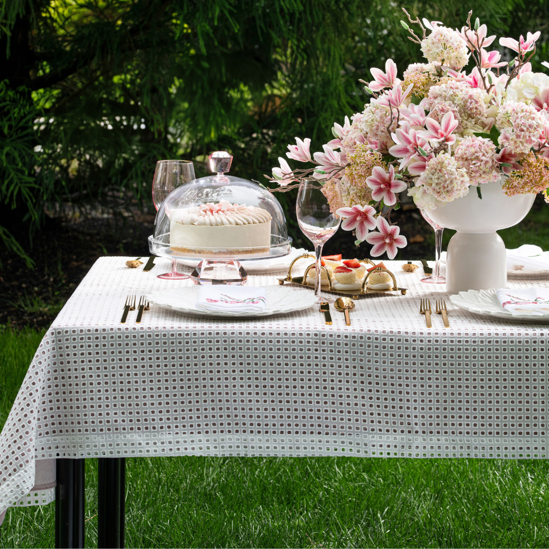 Adorn Your Table Eyelet Unlined Tablecloth