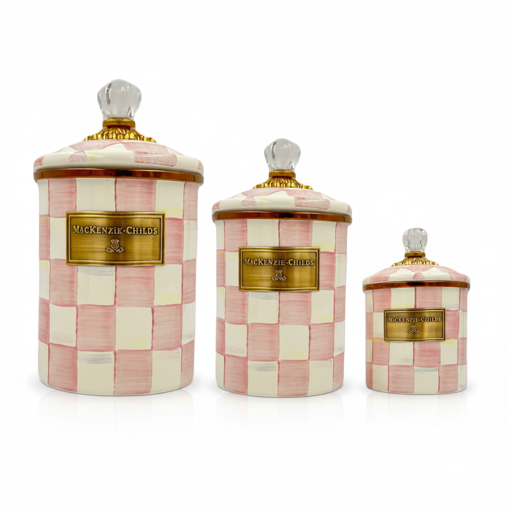 MacKenzie-Childs Rosy Check canister