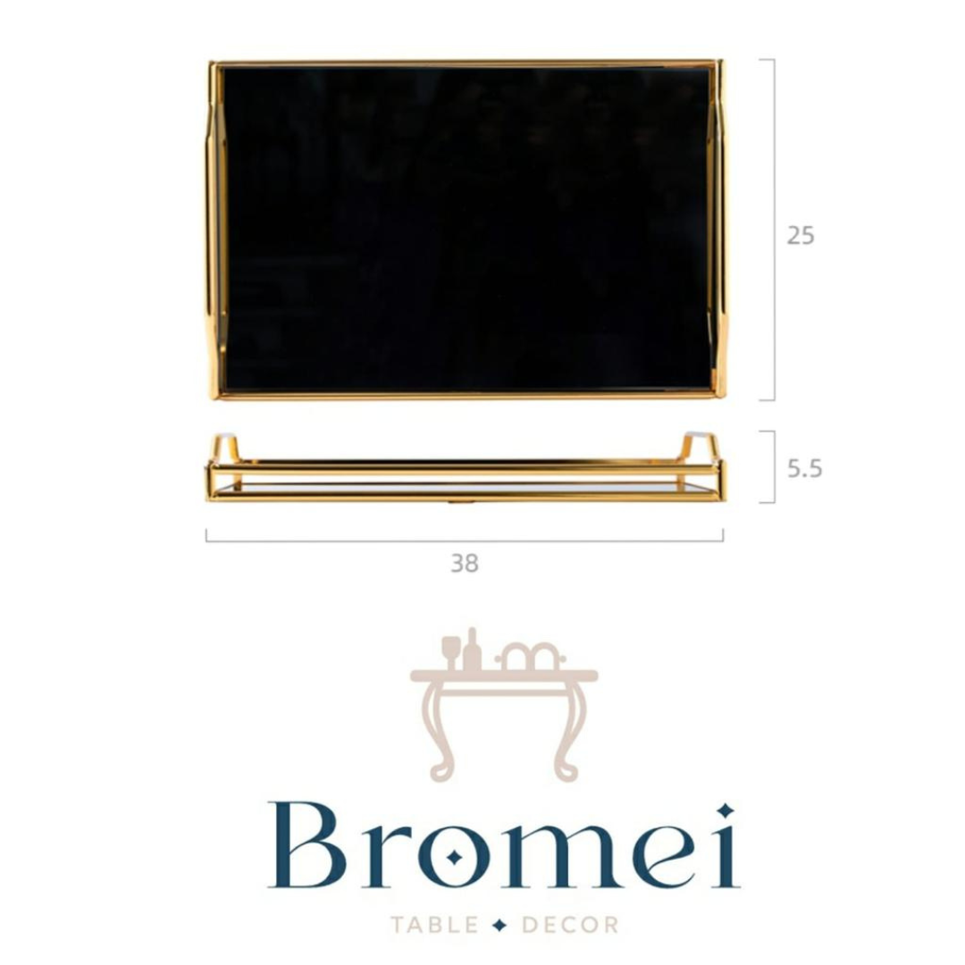 Large Black Mirror Tray
