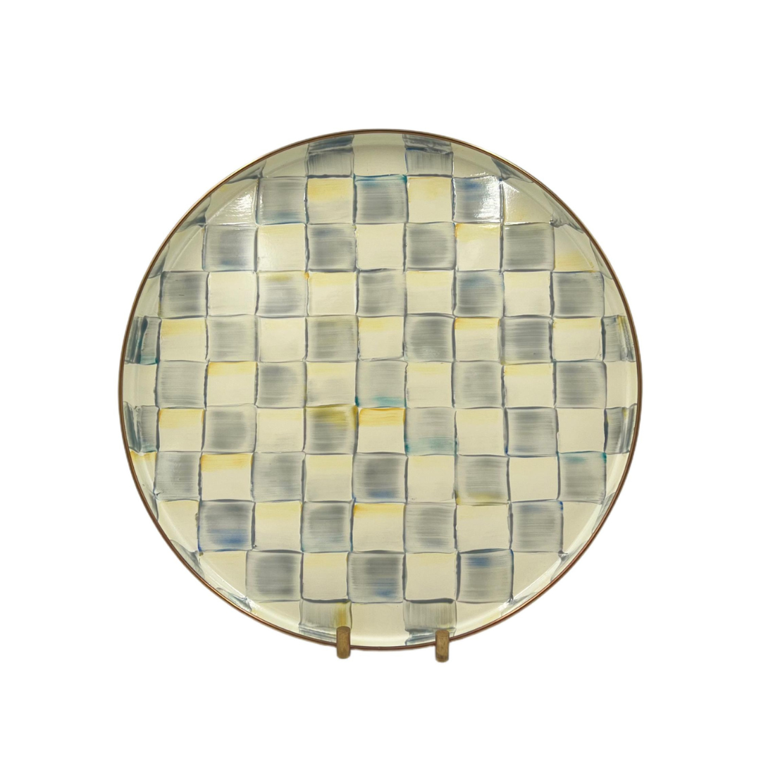 MacKenzie-Childs Sterling Check Round Tray