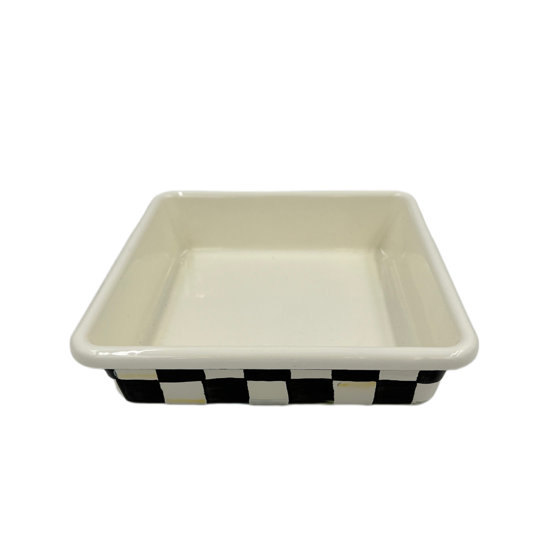 MacKenzie-Childs Courtly Check Enamel Baking Pan- 8"