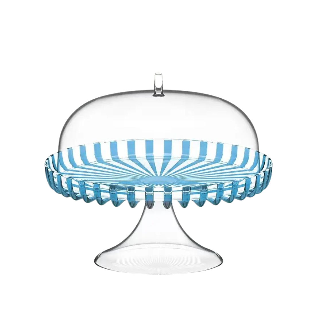 Guzzini Turquoise Cake Dome with Stand