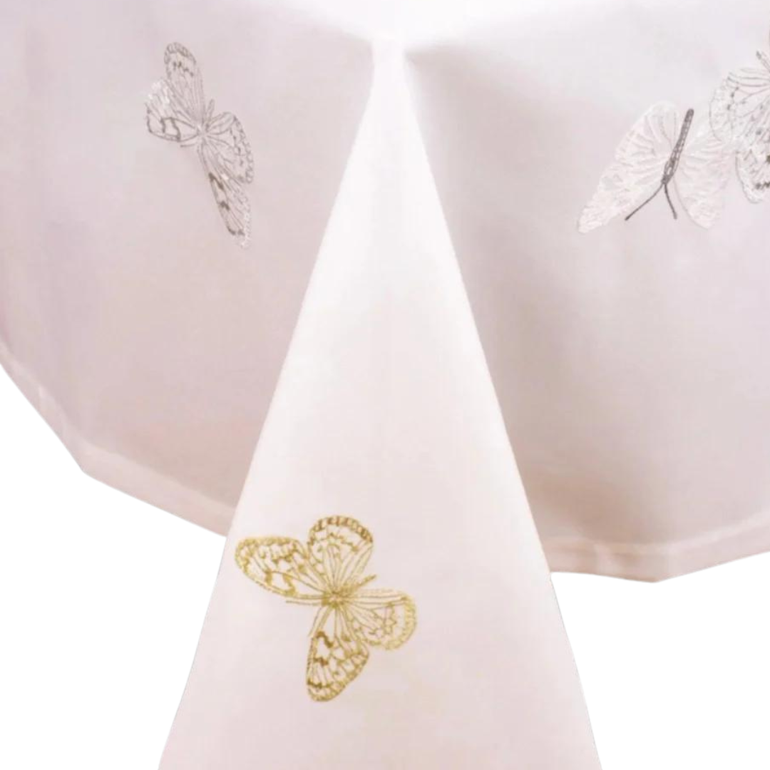 Adorn Your Table Gold/Silver Butterfly Tablecloth