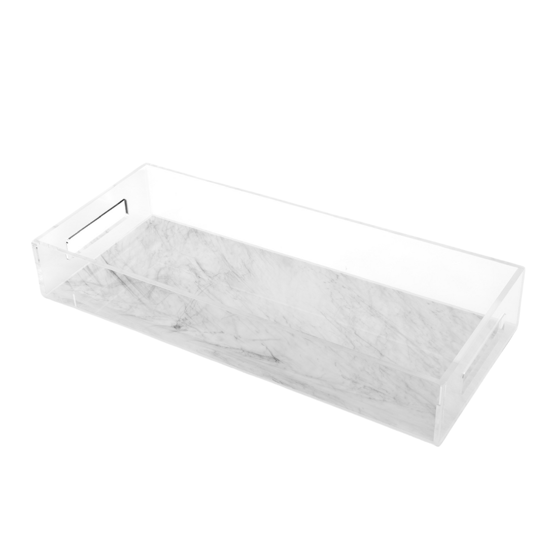 Grey Marble Design Long Tray