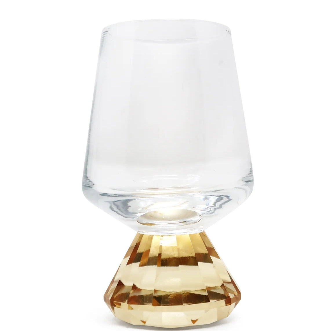 Set of 6 Shot Glasses with Diamond Base & Gold Rim