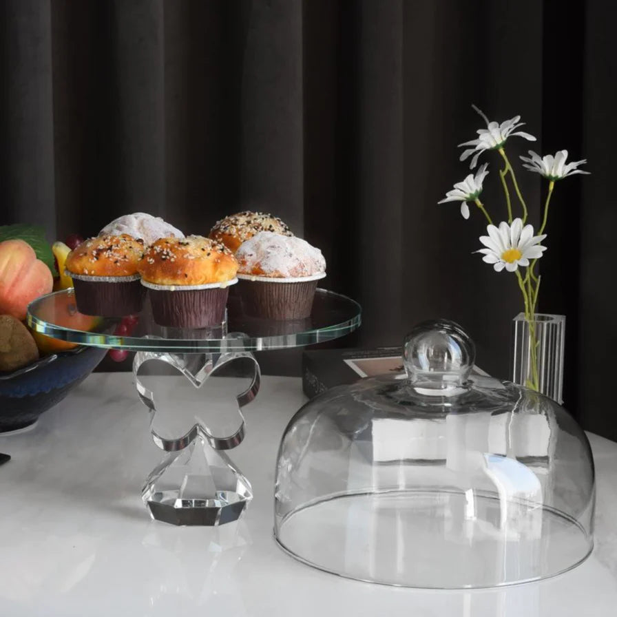 9” Crystal Butterfly Cake Plate