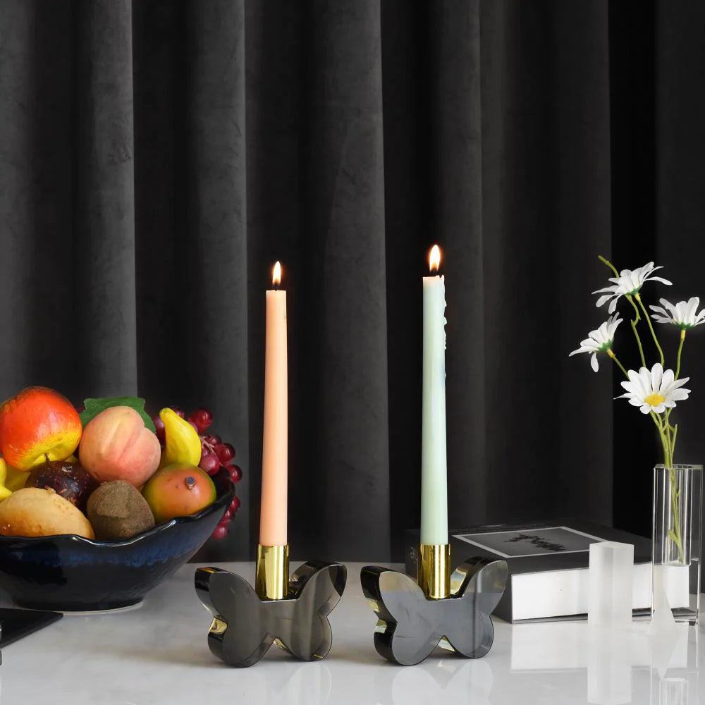 3” Butterfly Pair of Candleholders