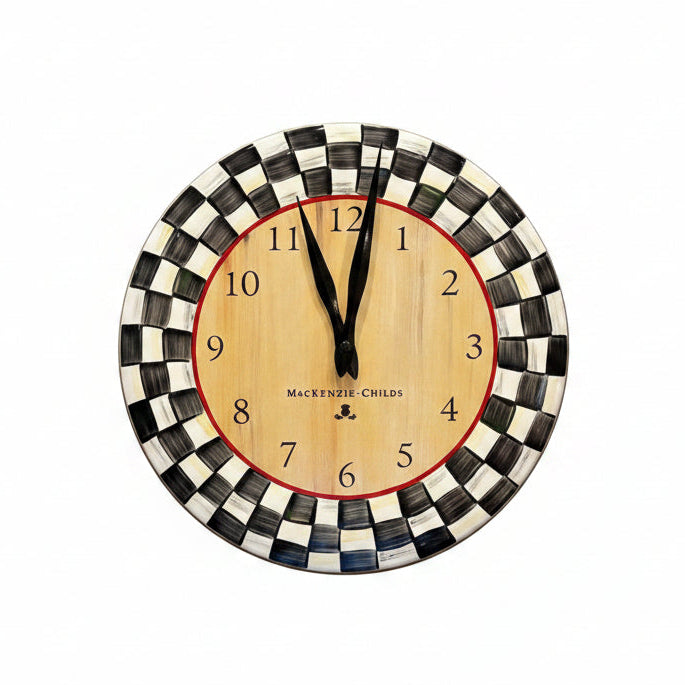 MacKenzie-Childs Courtly Check enamel clock