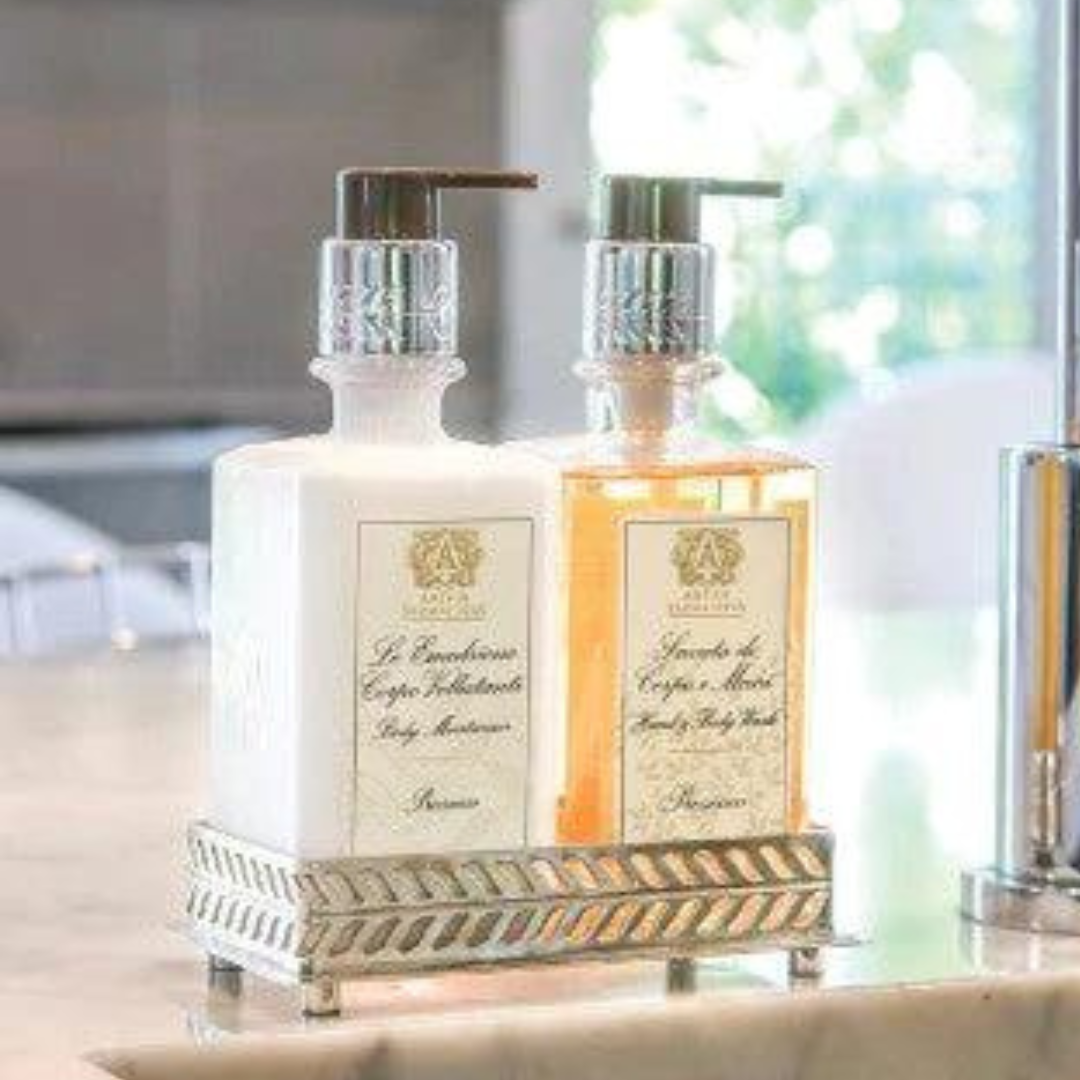 Hand Wash and Lotion Nickel Tray