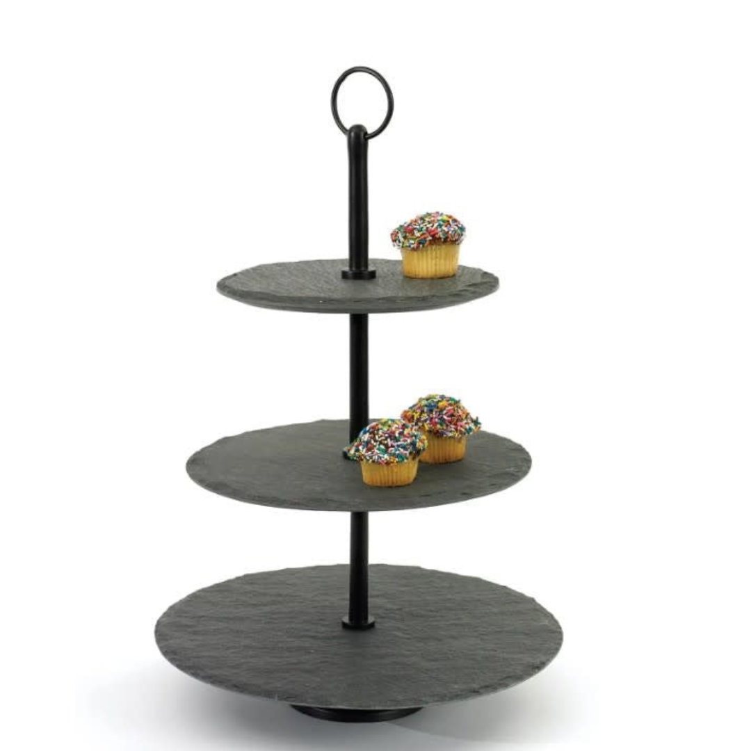 Round Slate 3 Tier Stand