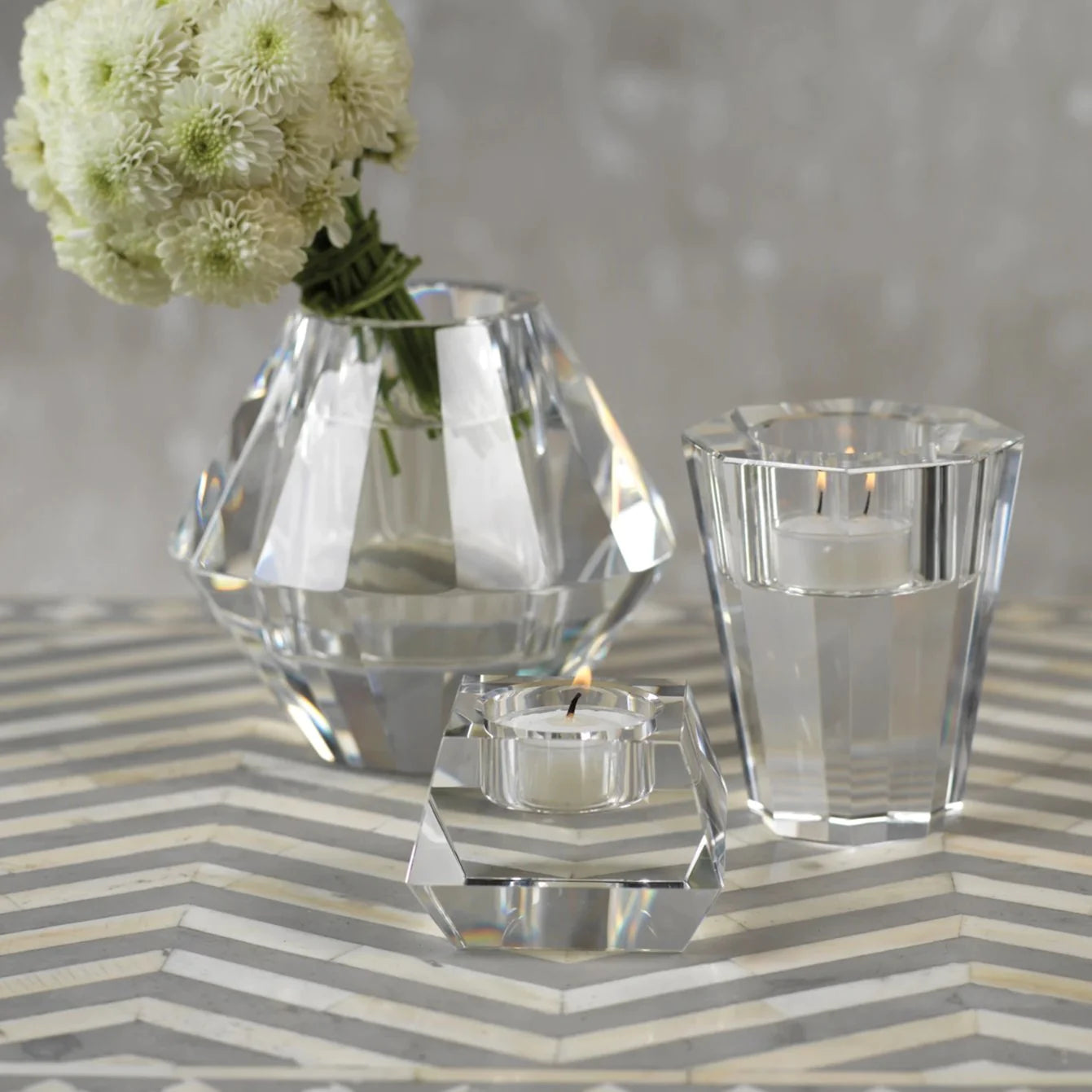 Dina crystal tealight holder detail