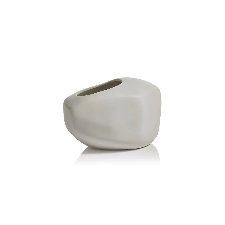 Matte White Rock Ceramic Vase