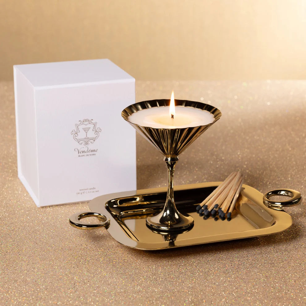 Zodax Polished Gold Vendome Scented Martini Candle