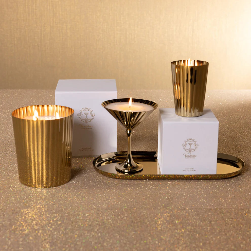 Zodax Polished Gold Vendome Scented Tumbler Candle