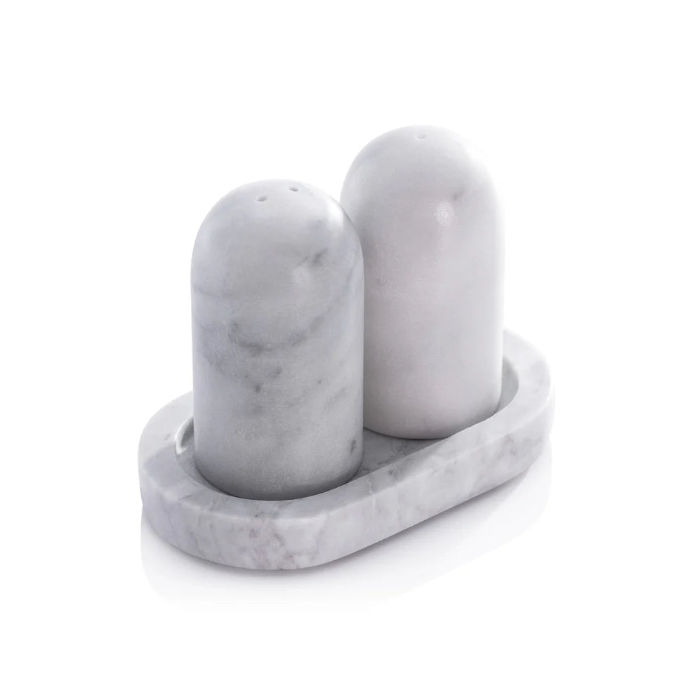 Zodax Marble Salt and Pepper Shaker on Tray