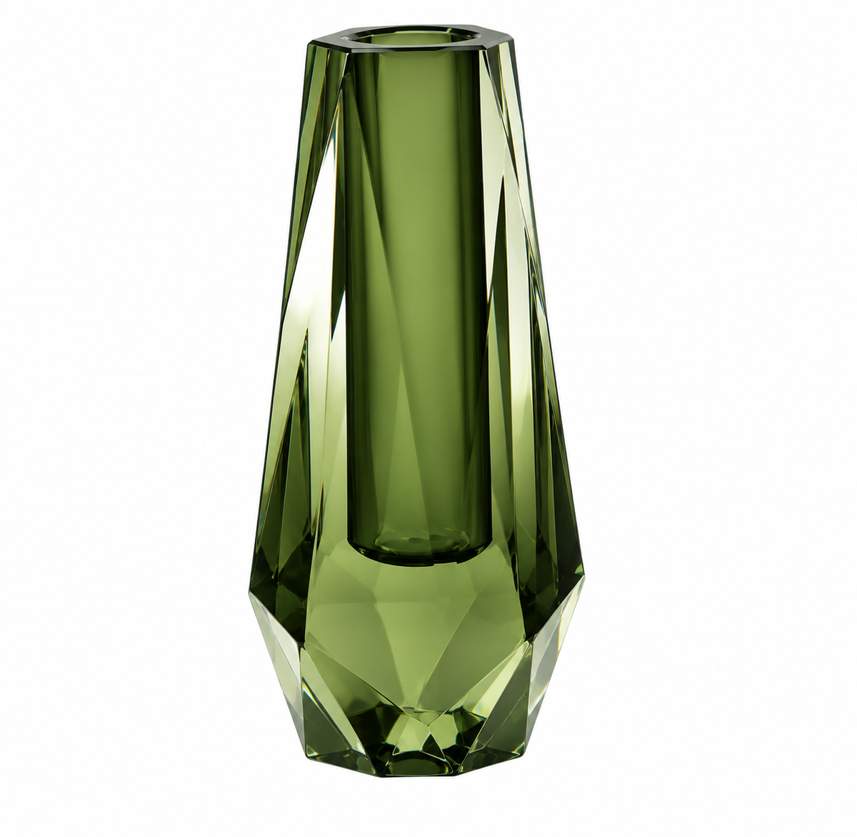 Luxe Modern Acrylic Bud Vase - Olive Jade