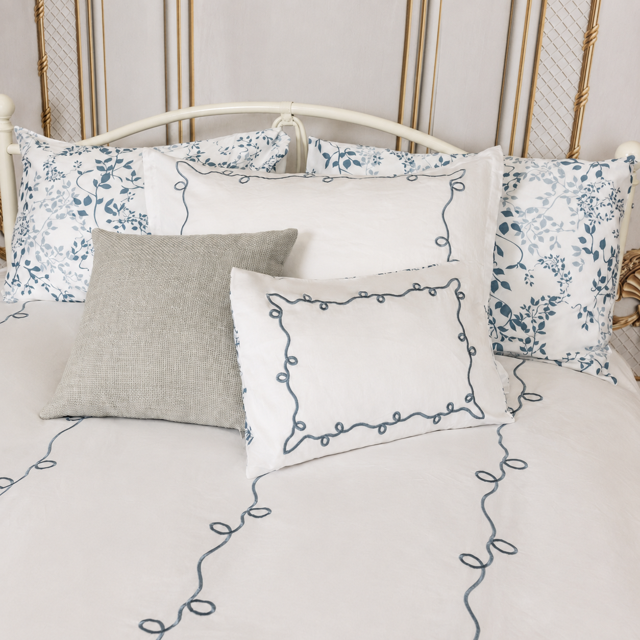Lafayette Powder Blue Embroidered Duvet Set