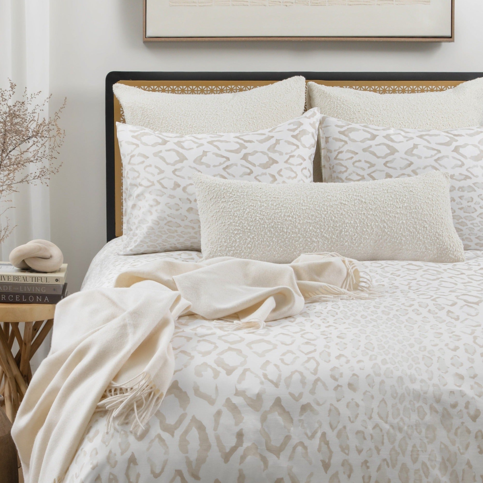 LUXE by A&B Light Beige Safari Couture Duvet Set