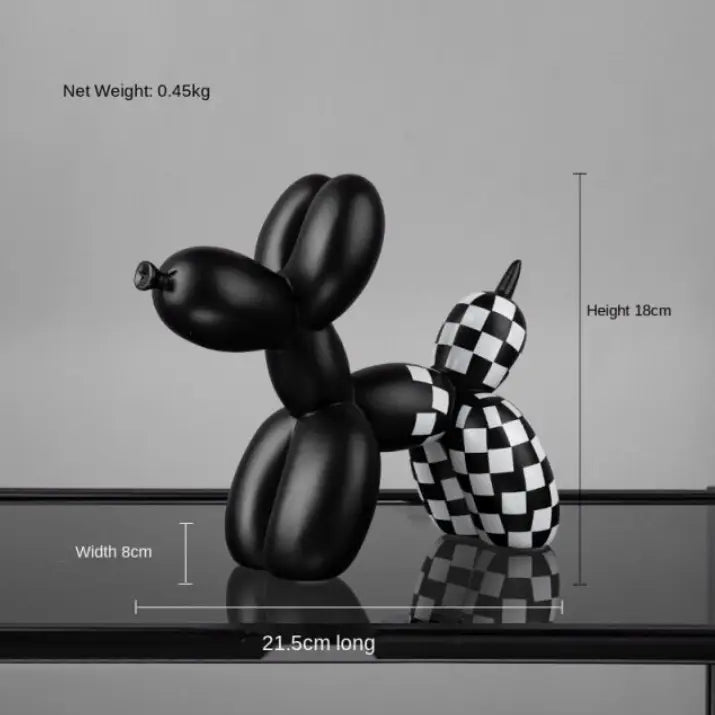 Resin Black Balloon Dog