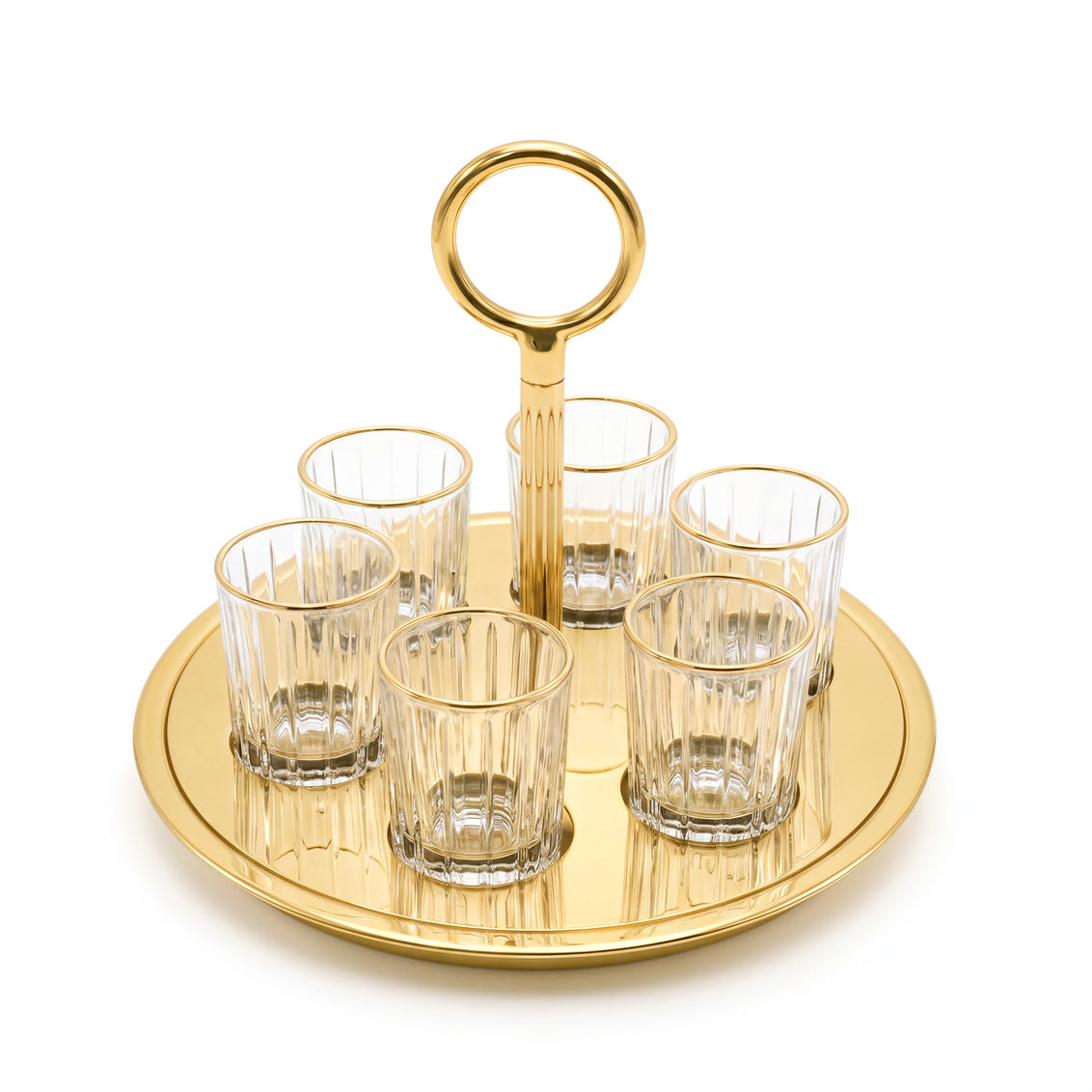 SPHERE 6 SHOT GLASS RACK GOLD