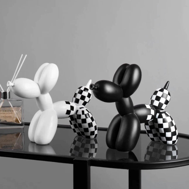 Resin Black Balloon Dog