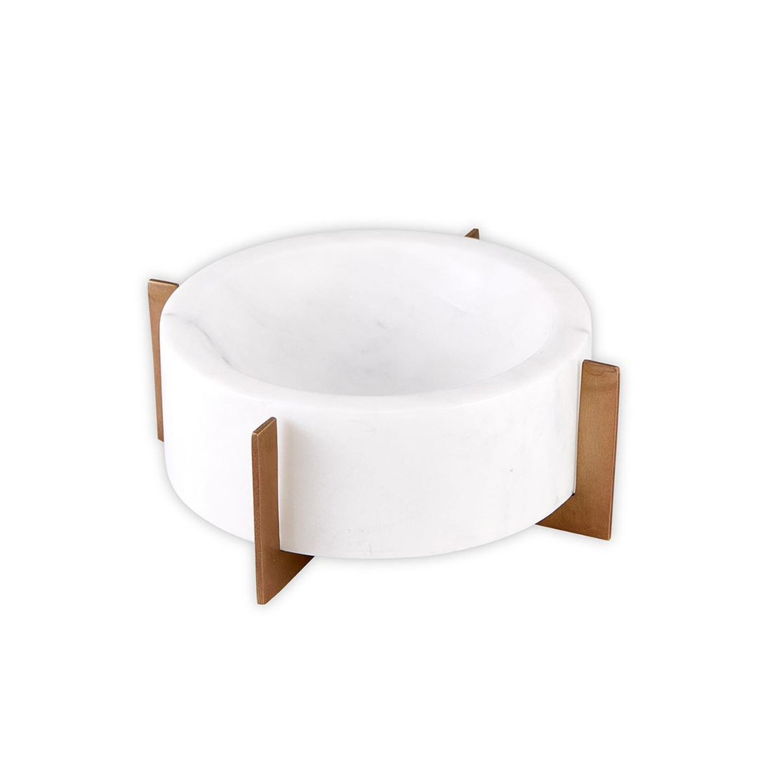 White marble Bowl with Gold Stand