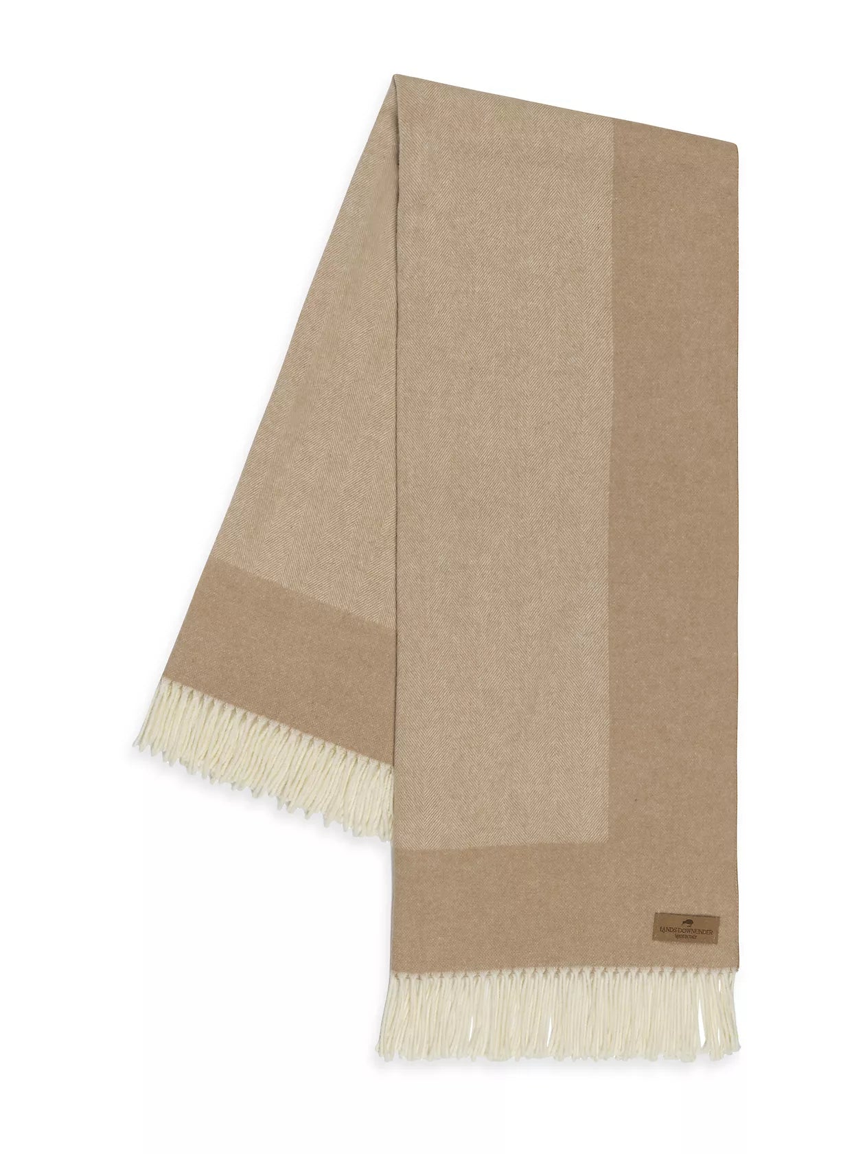 Lands Downunder Border Herringbone Throw- Dune