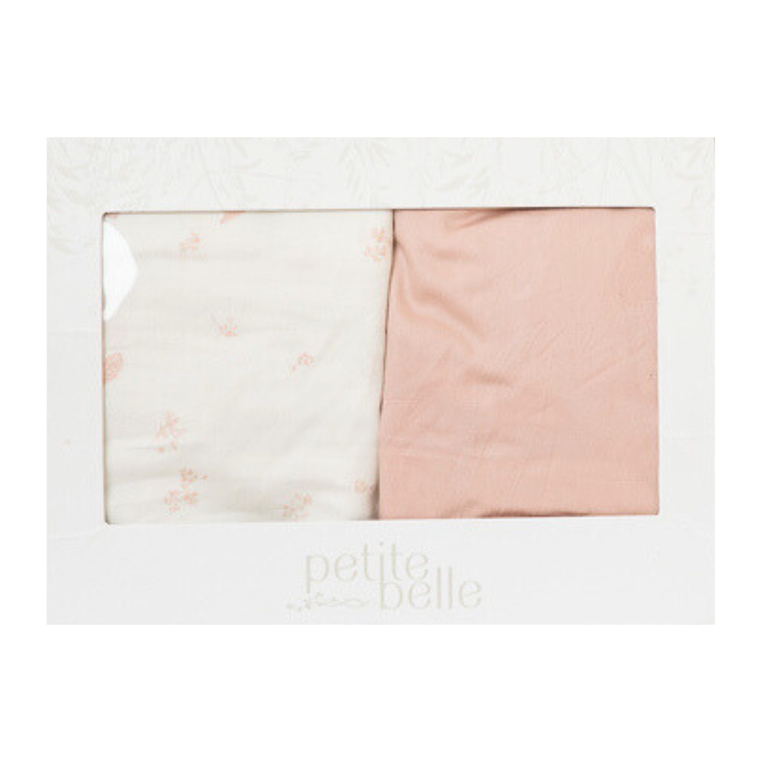 Petite Belle Tiny Buds Bassinet Sheet Set- Rose Pink