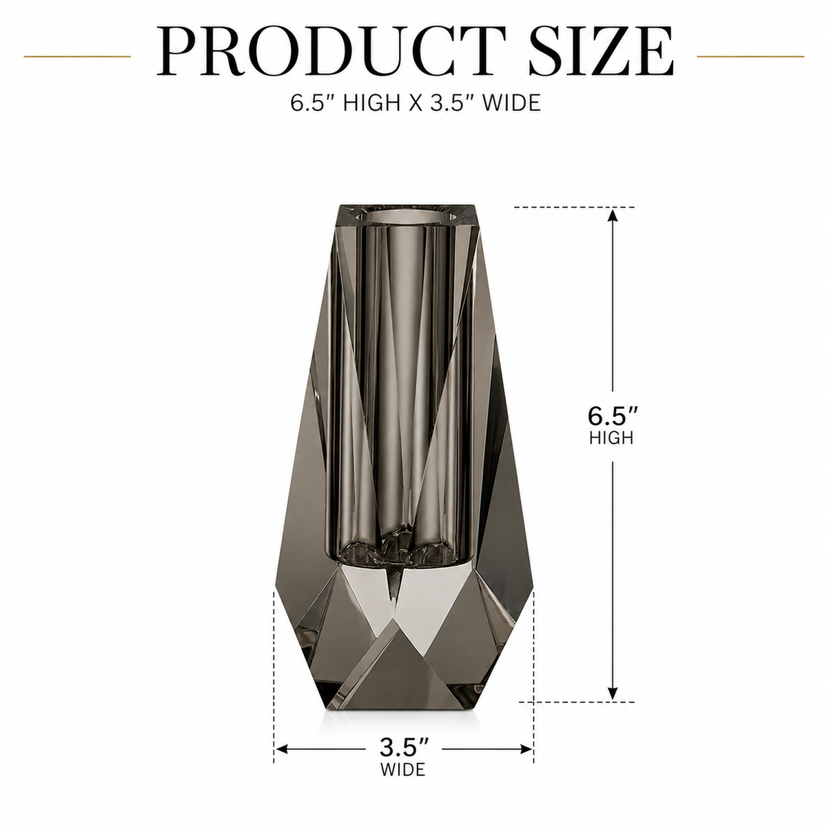 Luxe Modern Acrylic Bud Vase - Smoky Quartz