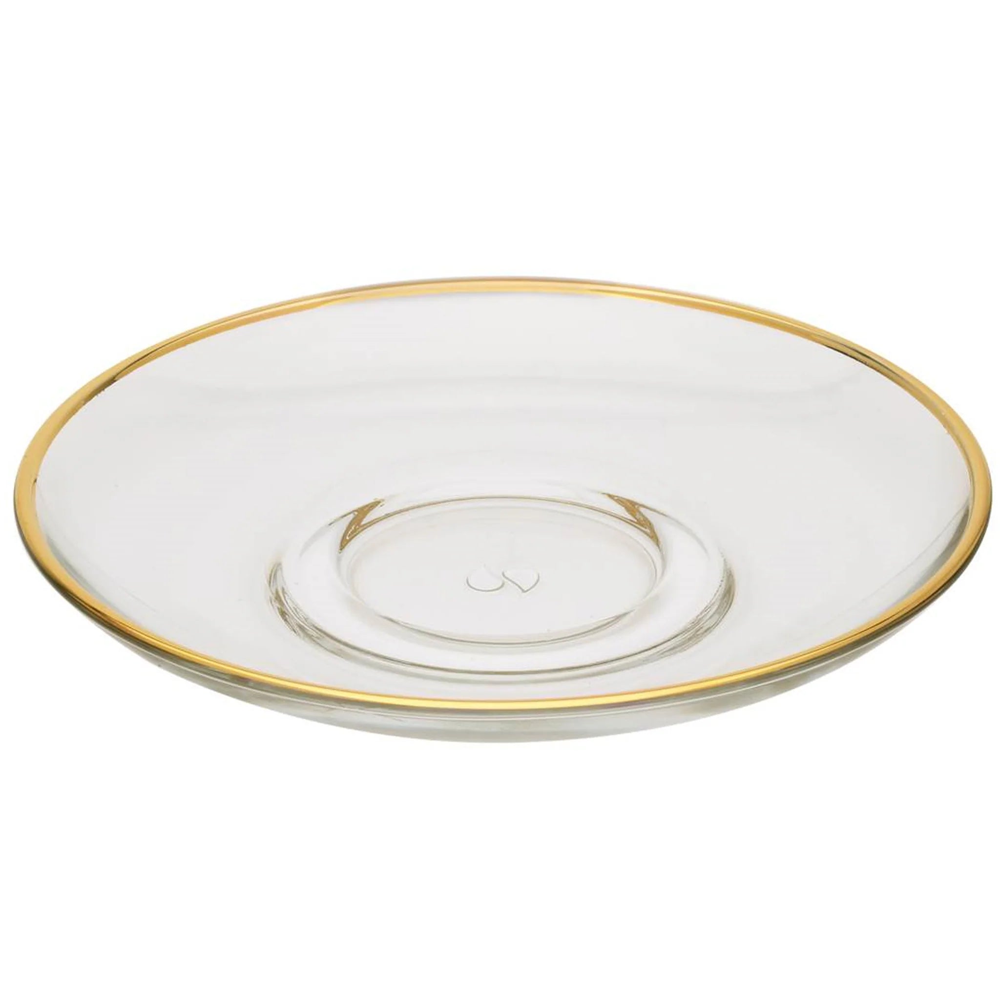 Set of 6 Glass Plates with Gold Rim
