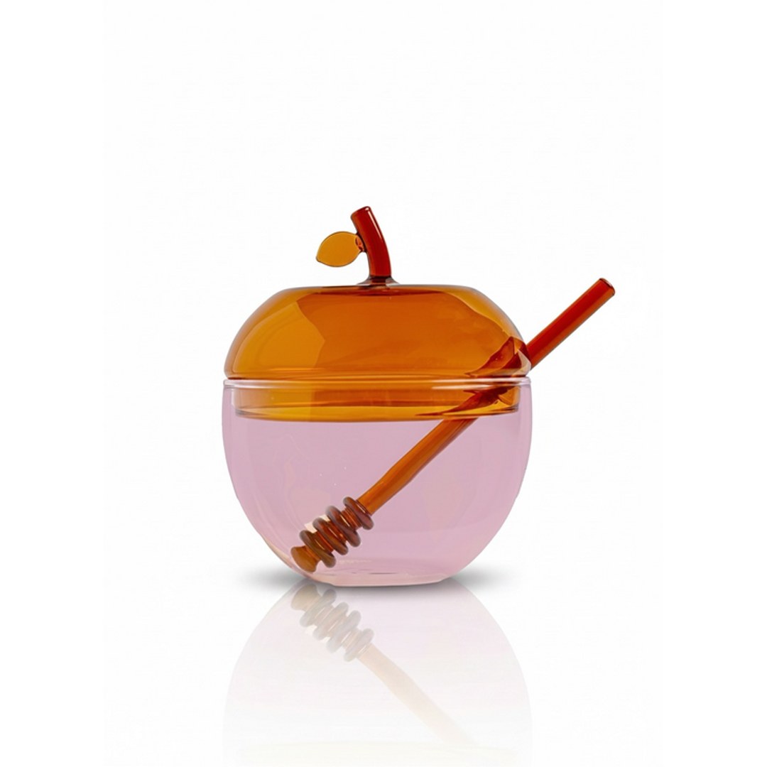 Pink/ Amber Honey Dish