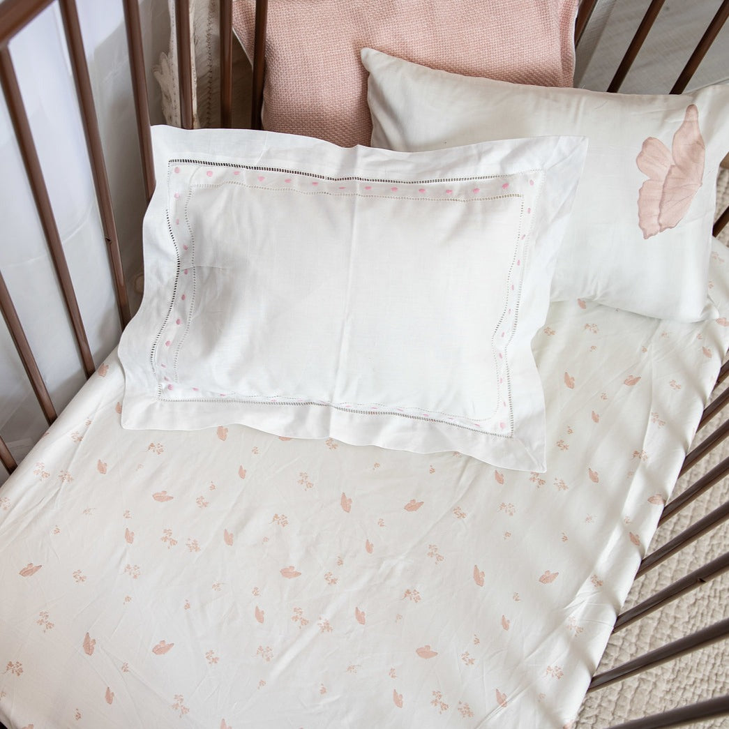 Petite Belle Summer Skies Sheet Set- Blush Butterfly