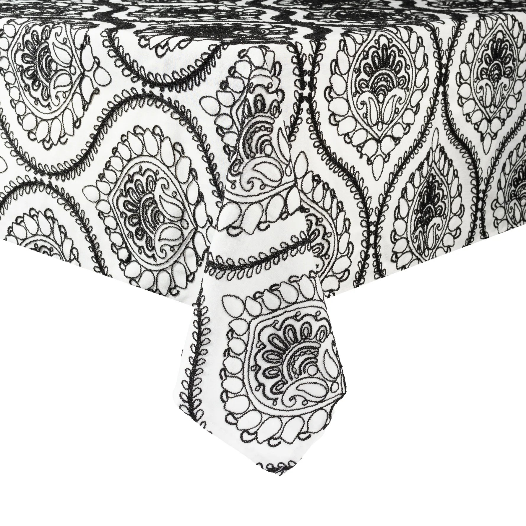 Adorn Your Table Jardin Black Tablecloth