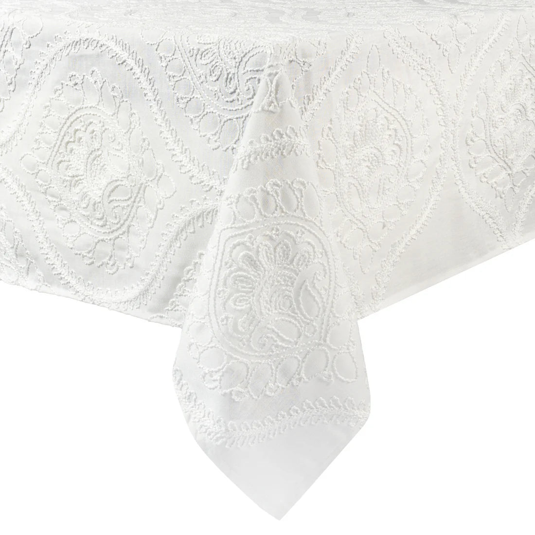 Adorn Your Table Jardin White Tablecloth