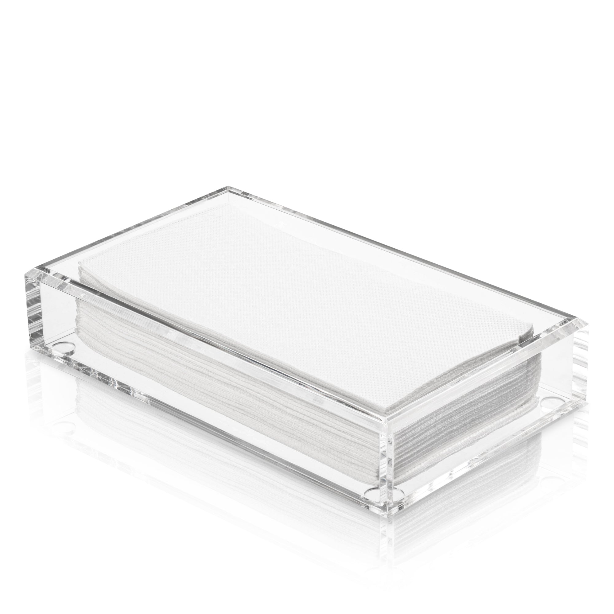 Clear Guest Towel Holder with Bevel Edge