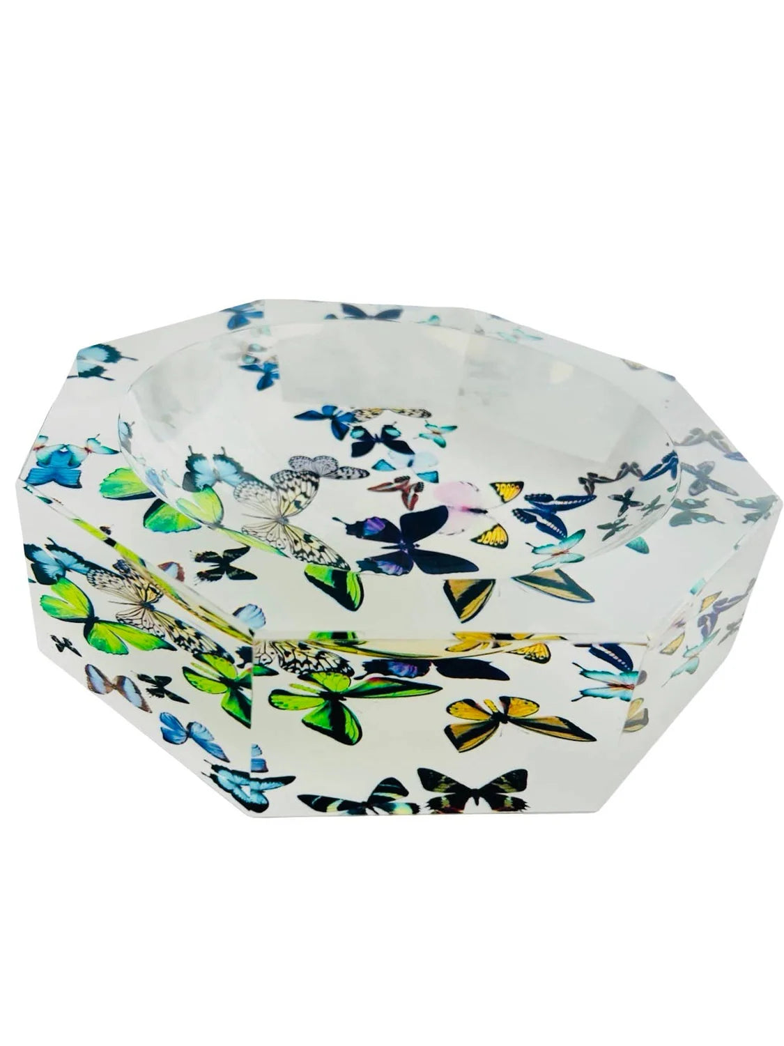 Floral Octagonal Acrylic Accent Bowl