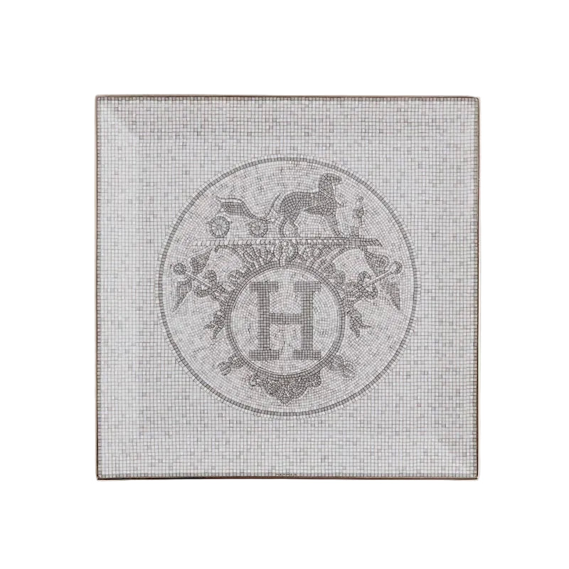 Hermes Mosaique au 24 platinum square plate