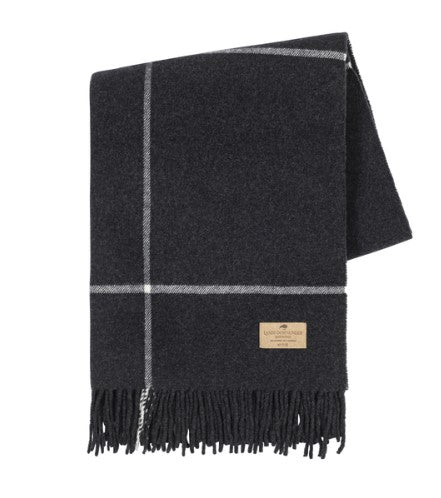 Lands Downunder Cashmere/Lambswool Throw- Onyx Windowpane