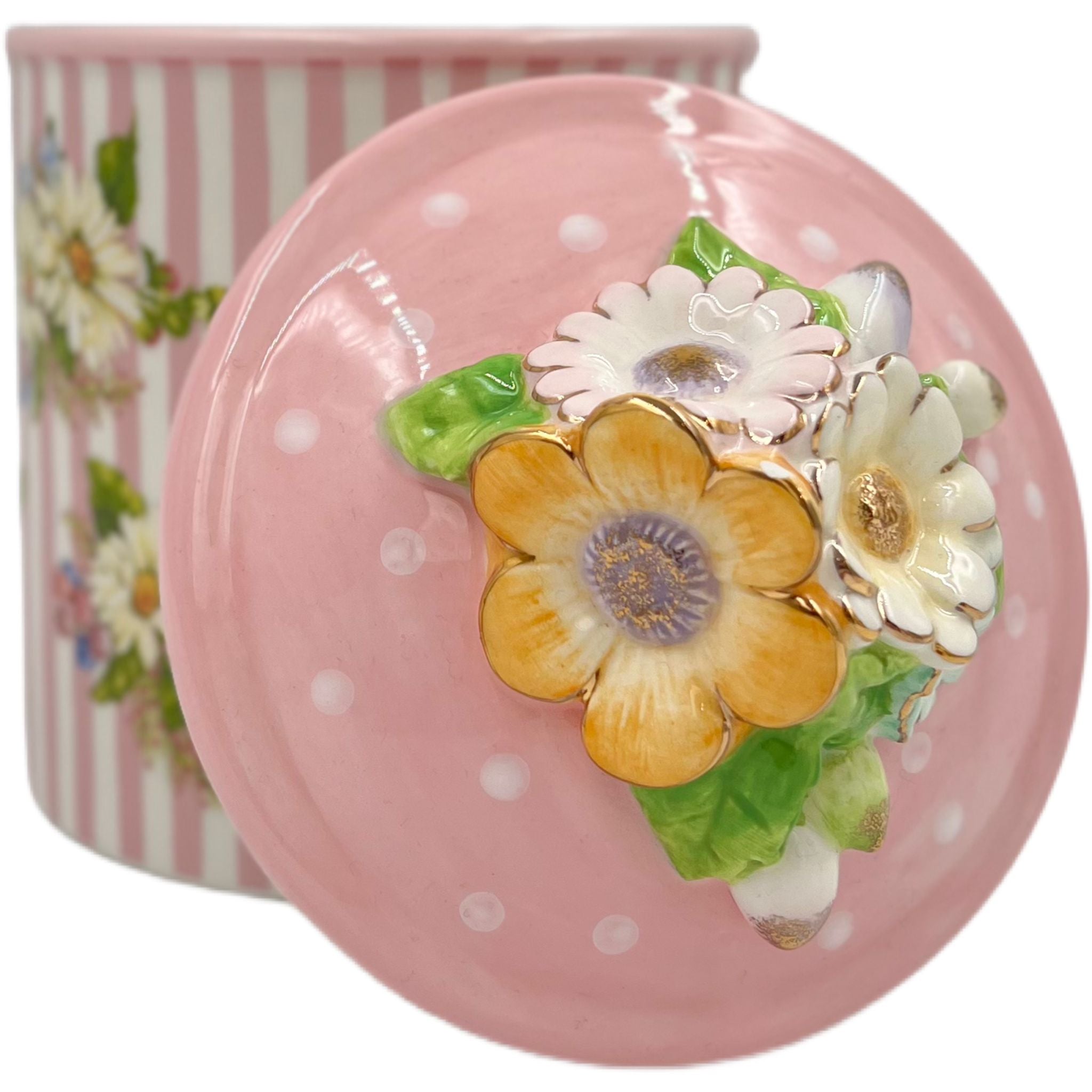 MacKenzie-Childs Wildflowers Small Canister - Pink