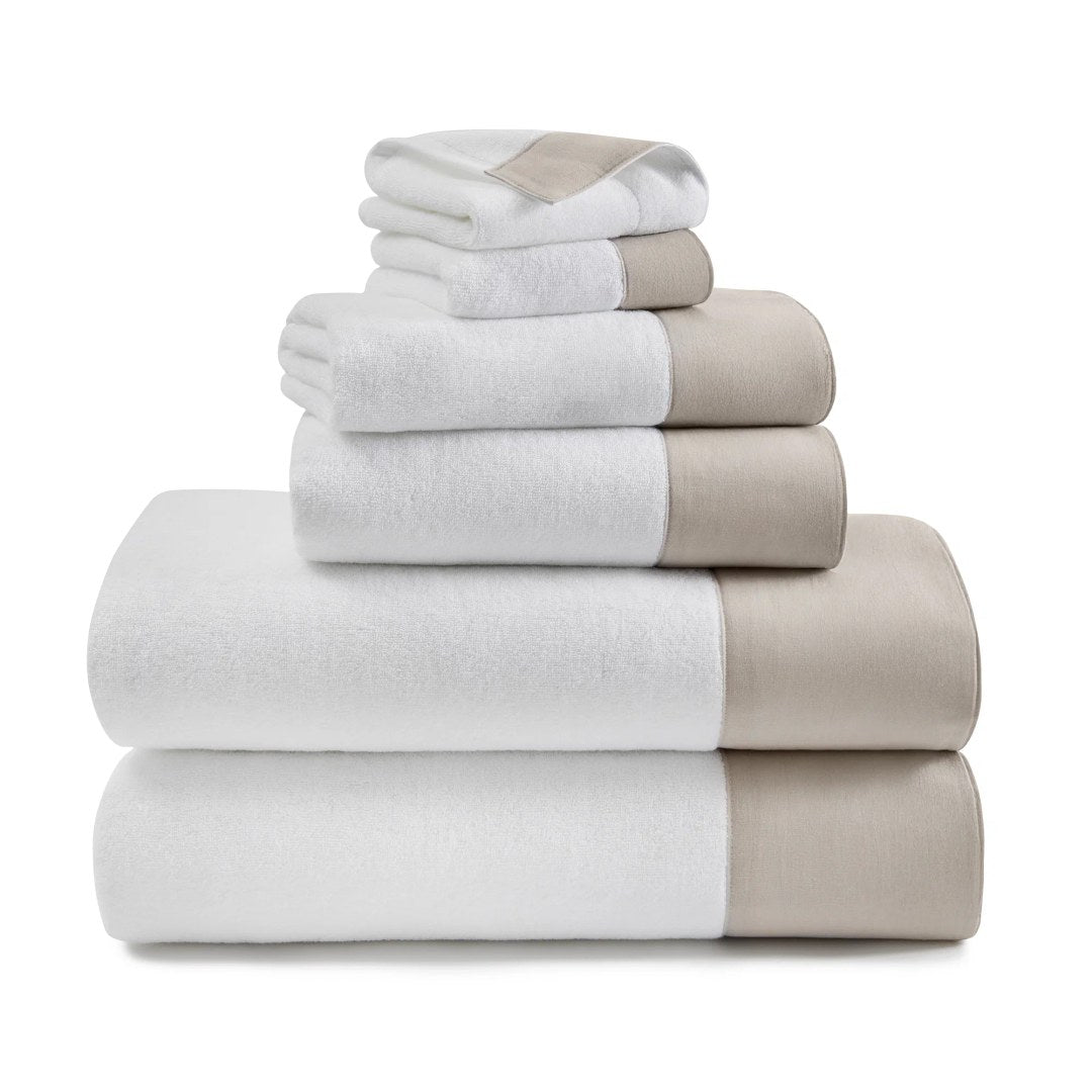 Kassatex Sonoma Bath White/Pebble Bath Towel