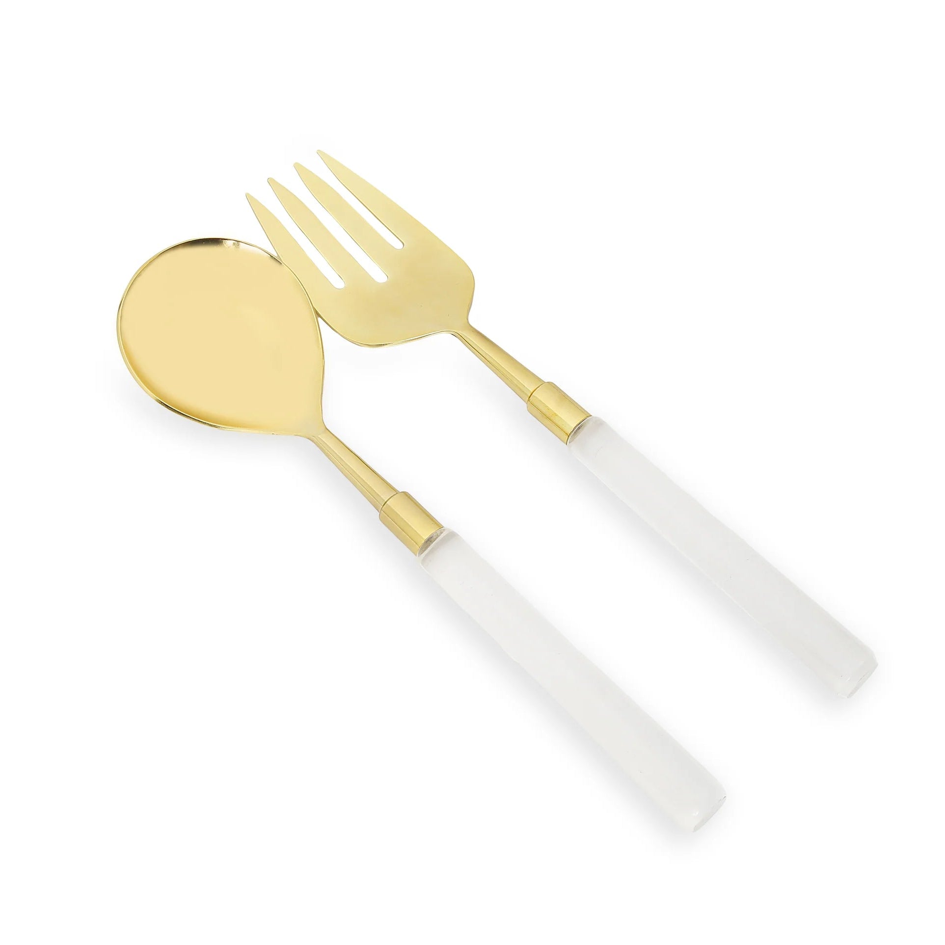 Gold Salad Severs with Acrylic Handles
