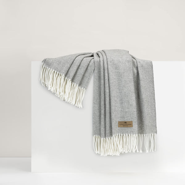Lands Downunder Italian Herringbone Throw- Pebble