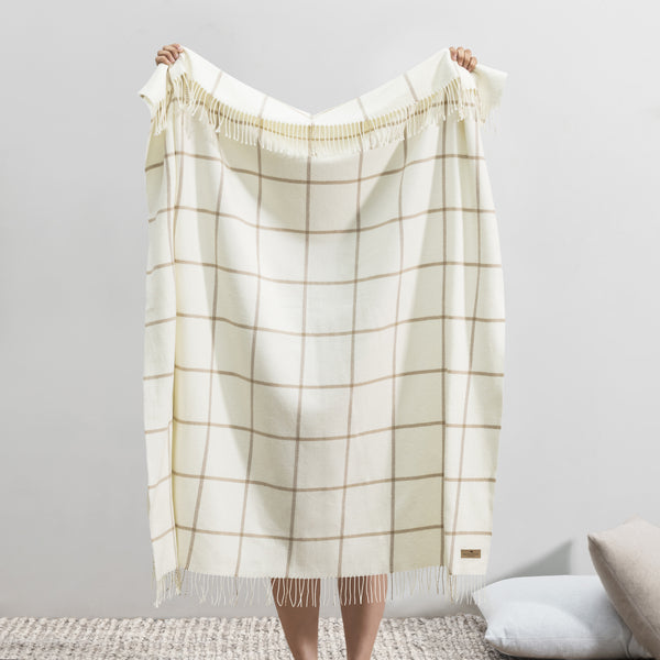 Lands Downunder Lexington Plaid Throw- Dune