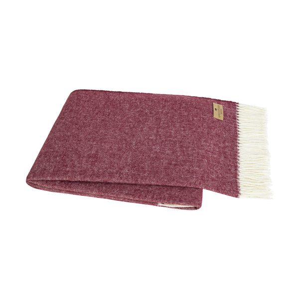 Lands Downunder Italian Herringbone Throw- Cranberry