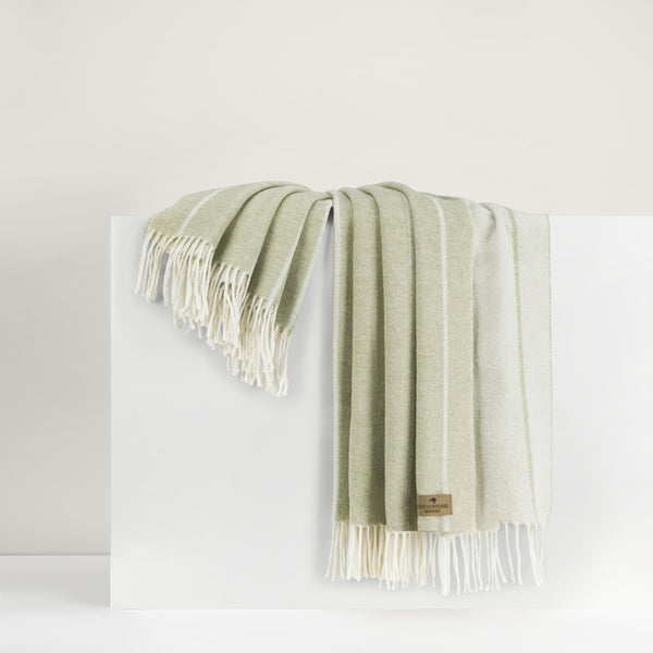 Lands Downunder Fiji Stripe Throw- Sage