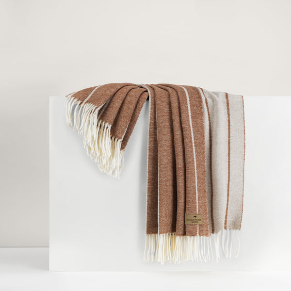 Lands Downunder Fiji Stripe Throw- Copper