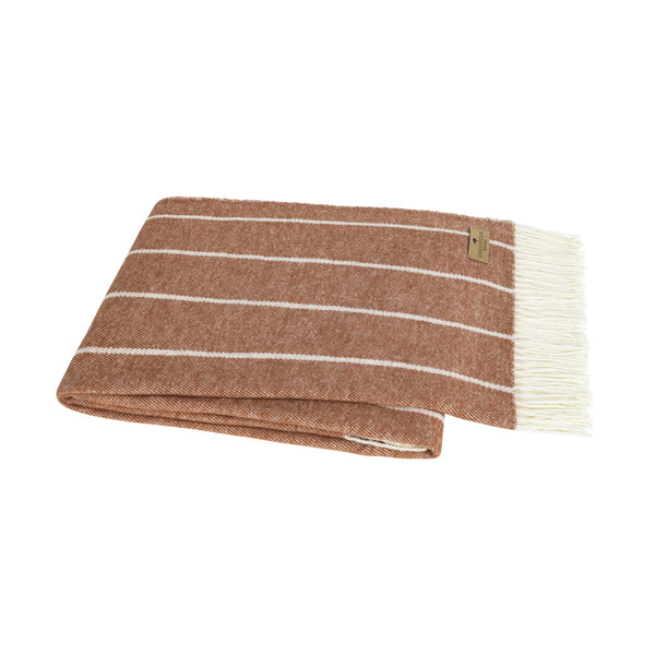 Lands Downunder Fiji Stripe Throw- Copper