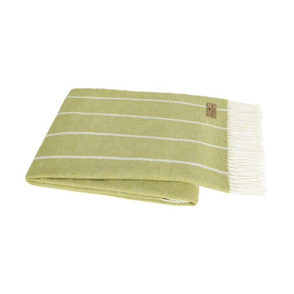 Lands Downunder Fiji Stripe Throw- Lemongrass