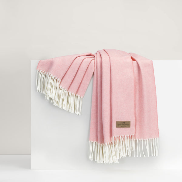 Lands Downunder Italian Herringbone Throw- Blush