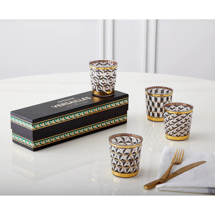 Jonathan Adler Boxed Versailles Glassware- Black